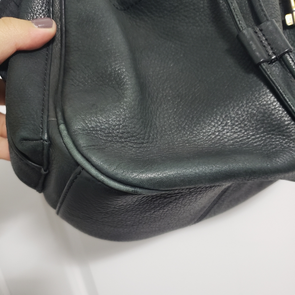 FOSSIL Dark Green Drawstring Bucket Bag Purse - Picture 5 of 15